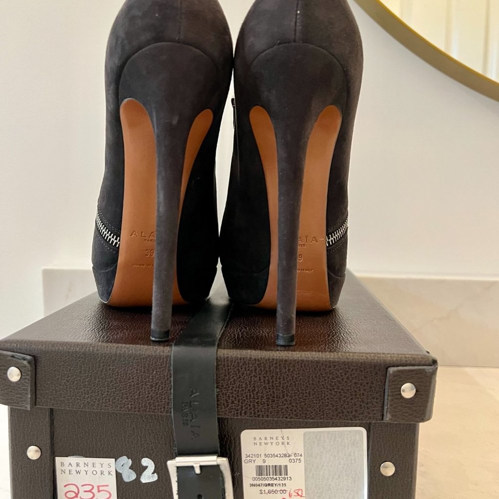 Alaia, Grey Zipper Bootie, Size 39 - image 3